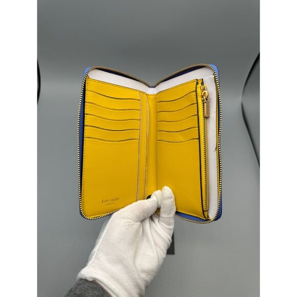 Kate Spade Katy Sunshine Floral Textured Leather Medium Zip Around Wallet NWT - Picture 8 of 15